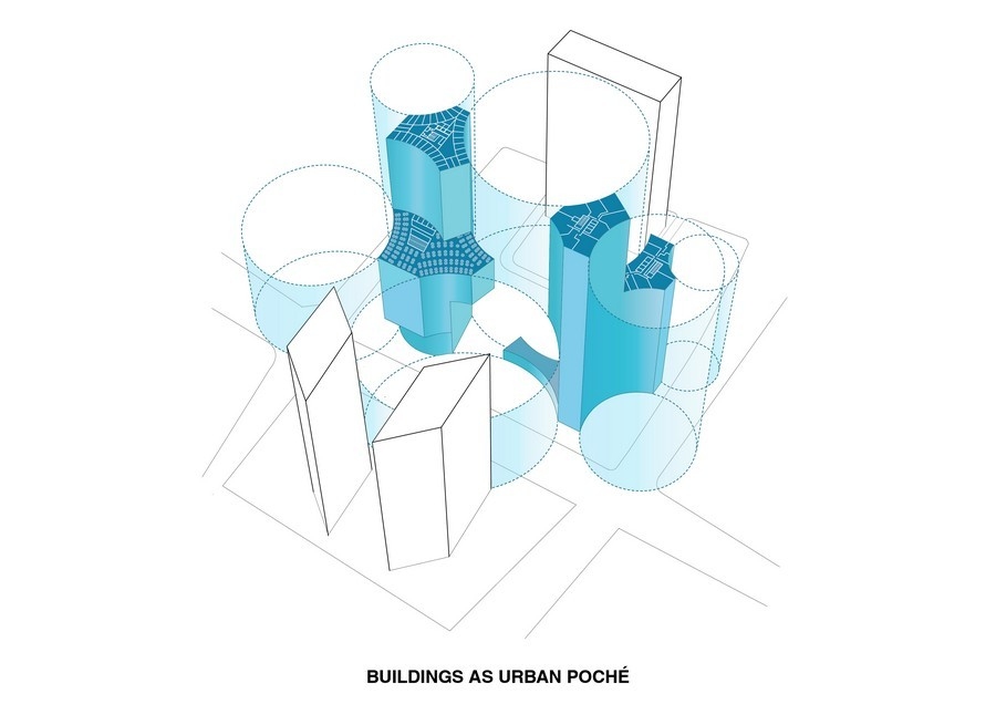 Парные небоскребы DUO © Buro Ole Scheeren zooming