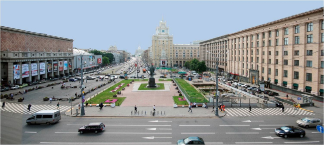 Вид на Триумфальную площадь со стороны Тверской улицы. Материалы предоставлены организаторами
