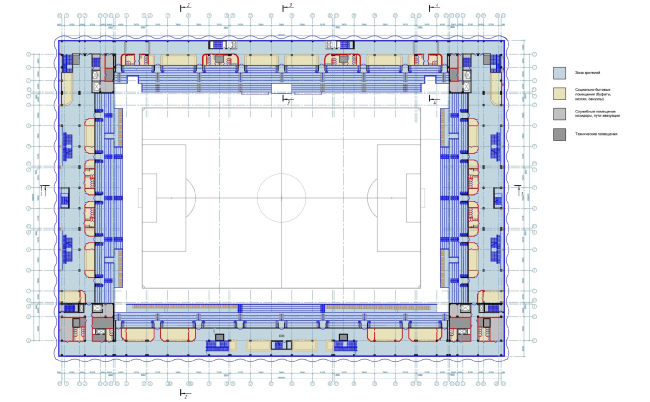 Многофункциональный комплекс футбольного стадиона «Спартак». План 2 этажа © ГрандПроектСити