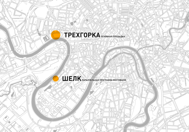 Карта Москвы, расположение Трехгорной мануфактуры