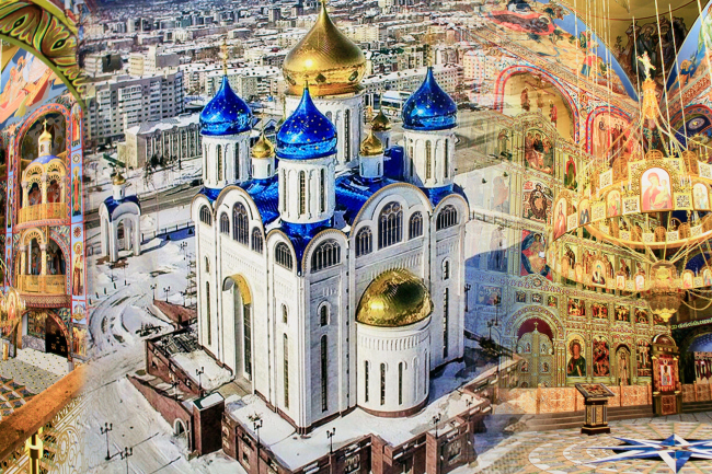 Кафедральный собор Рождества Христова в составе Мемориального комплекса в честь 70-летия окончания Второй мировой войны. ФГУП НИИСУ. Южно-Сахалинск, пл. Победы. Реализация, 2012-2017. В.В. Захаров, А.Г. Соломин и др. Переснято с планшета, 2017 Кафедральный собор Рождества Христова в составе Мемориального комплекса в честь 70-летия окончания Второй мировой войны. ФГУП НИИСУ. Южно-Сахалинск, пл. Победы. Реализация, 2012-2017. В.В. Захаров, А.Г. Соломин и др. Переснято с планшета, 2017