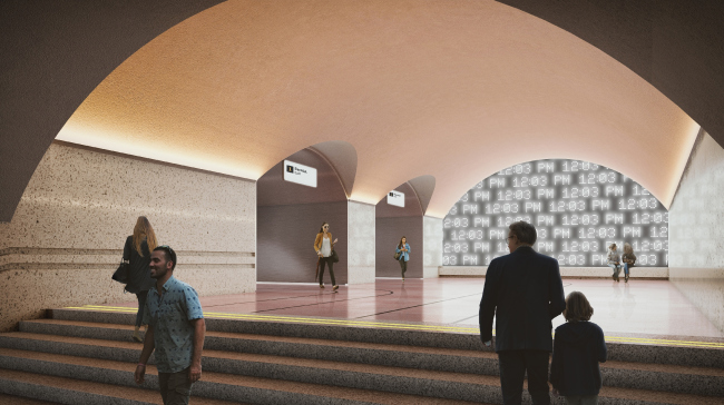 Конкурсный дизайн-проект станции «Ржевская». Blank Architects. Изображение предоставлено Агентством стратегического развития «ЦЕНТР» Конкурсный дизайн-проект станции «Ржевская». Blank Architects. Изображение предоставлено Агентством стратегического развития «ЦЕНТР»