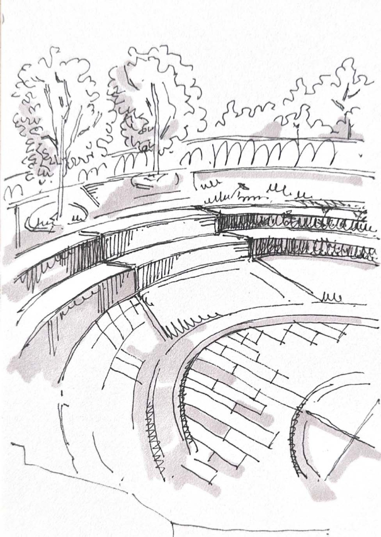 Эскиз оформления пространства амфитеатра Дома Евангелия
© Изображение предоставлено бюро «СИВИЛ» zooming
