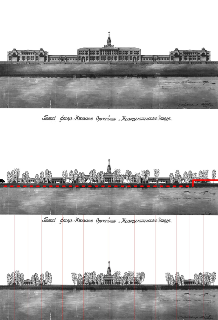 Проект ревалоризации Главного корпуса Ижевского завода. Видовые раскрытия
© ХВОЯ, Хора, Урбанконтекст, Ольга Вад, НИиПИ Спецреставрация zooming