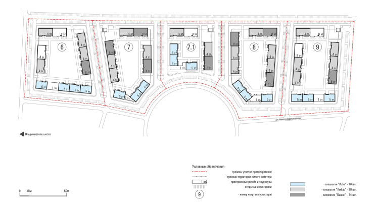 Новая слобода 2.0. Схема размещения типологий
© sp architect zooming