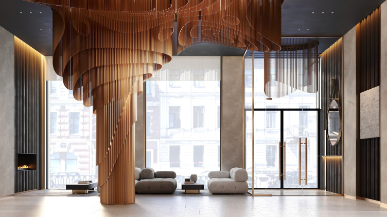 Лобби клубного дома в Хамовниках
Визуализации © София Степанова / IDEOLOGIST zooming