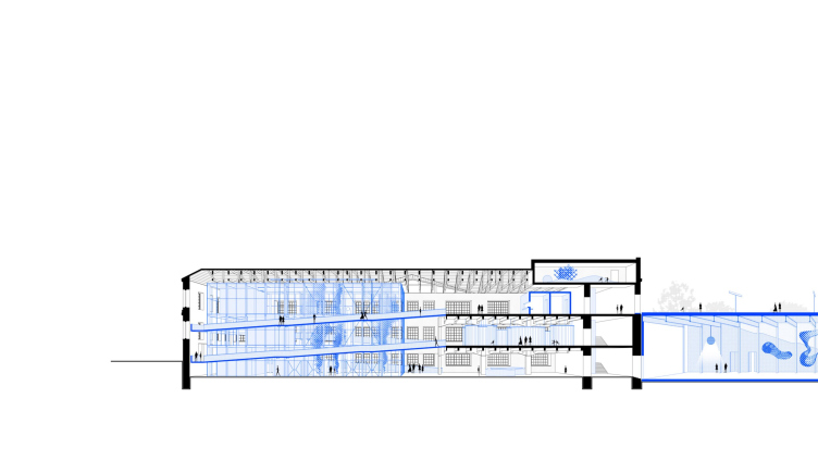 Проект ревалоризации Главного корпуса Ижевского завода. Маршруты и сценарии передвижения
© ХВОЯ, Хора, Урбанконтекст, Ольга Вад, НИиПИ Спецреставрация zooming