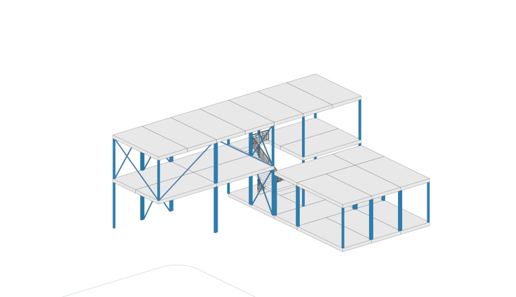 Концепт модульной автостанции. Конструктивная схема здания
© Архитектурная студия GRAD zooming