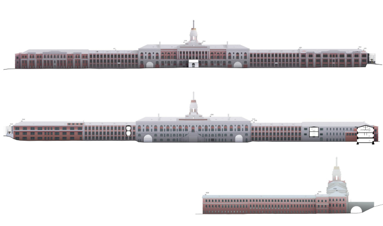 Проект ревитализации Главного корпуса Ижевского завода. Фасады
© Студия 44 zooming
