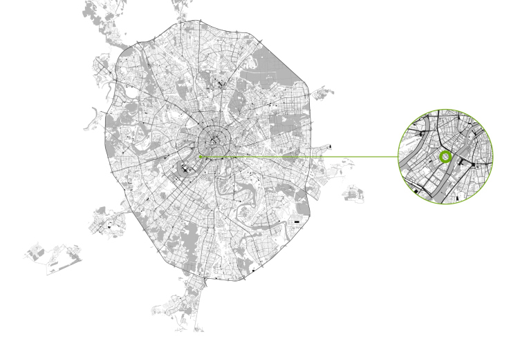 The housing complex on Leo Tolstoy Street. Location plan
Copyright: © ASADOV Architects zooming