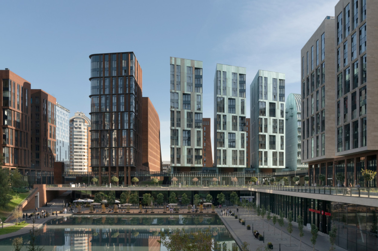 Garden Quarters, the public space, 2024. View of Block 4
Copyright: Photo © Daniel Annenkov / provided by Sergey Skuratov Architects zooming