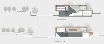 Мемориал Берлинской стены. Проект. Информационный центр. Разрез
