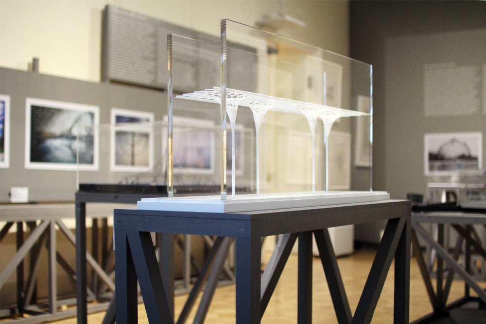 Model of the roof construction in Hamburg. 2013-2021. Plastic. Werner Sobek. Stuttgart. Exhibition