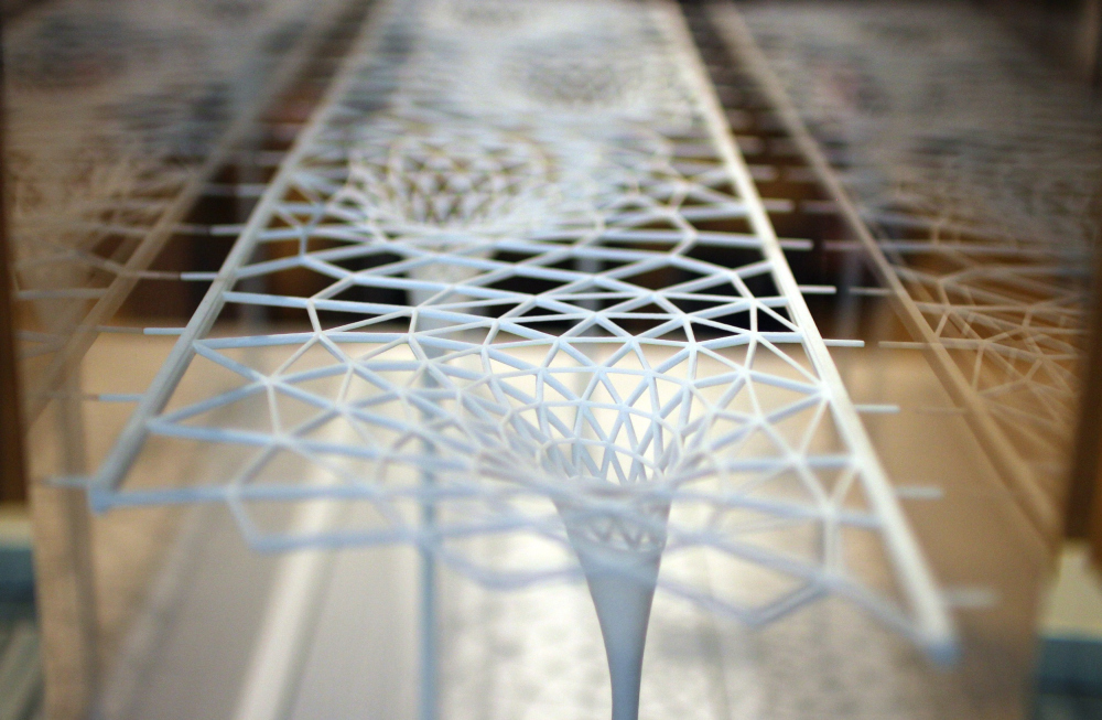 Model of the roof construction in Hamburg. 2013-2021. Plastic. Werner Sobek. Stuttgart. Exhibition