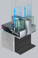 Конструкция окна с водяной мембраной Water-Filled Glass