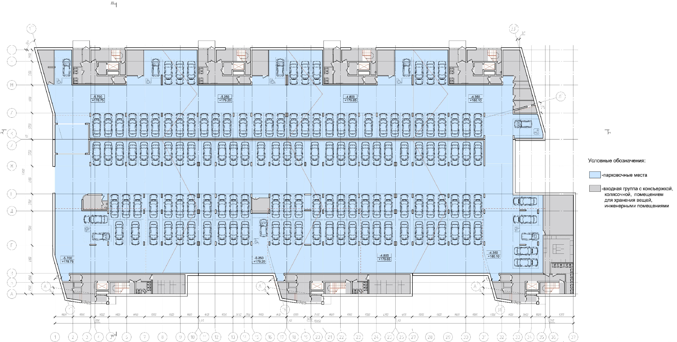 Plan Of The Underground Parking Garage Of Residential Building 2