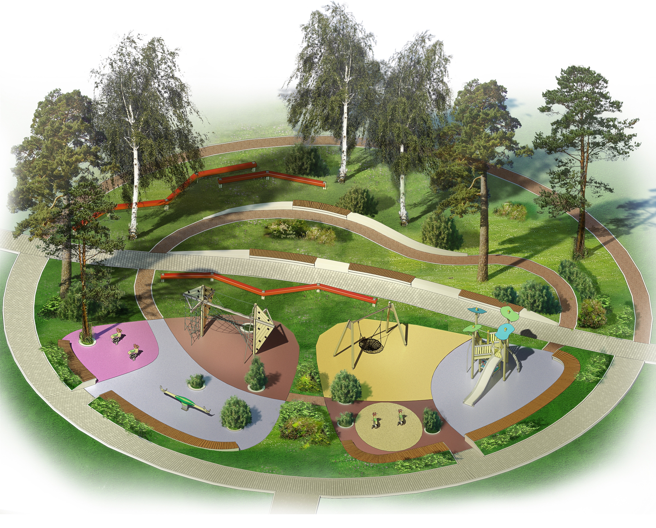 Организация игровой площадки. Проекты парков. Современные парки. Озеленение детского парка. Проектирование детской игровой площадки.