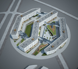 The concept of residential housing of Site #5 of Skolkovo innovation center. Competitive project.