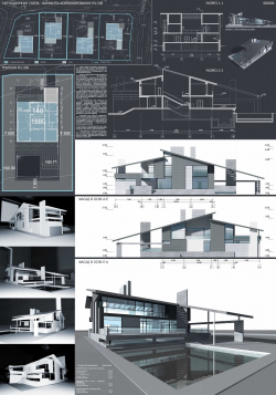 Architectural concept of country house (500-600 sq.m.) Contest project