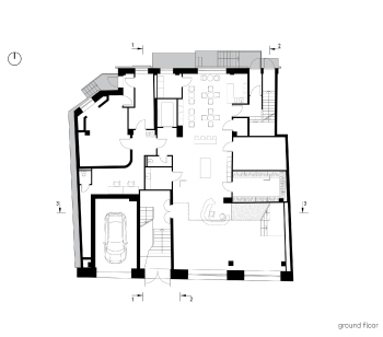 Plan of the 1 floor. RuArts Foundation. Trubnikovsky Lane, 6 Copyright: © ATRIUM