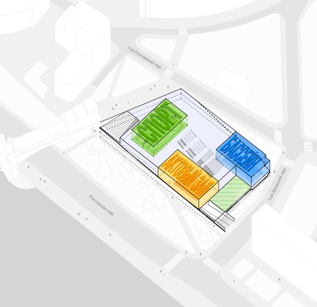 Moscow Gymnasium #1. The functional layout of the 1st floor Copyright: © Sergey Skuratov ARCHITECTS