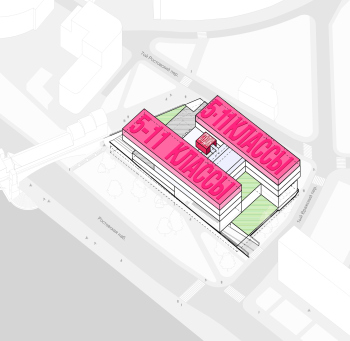 Moscow Gymnasium #1. Functional layout of the 4th floor Copyright: © Sergey Skuratov ARCHITECTS