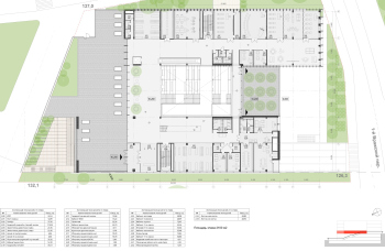 Moscow Gymnasium #1. Layout of the 2nd floor plan at elevation 10.200 Copyright: © Sergey Skuratov ARCHITECTS