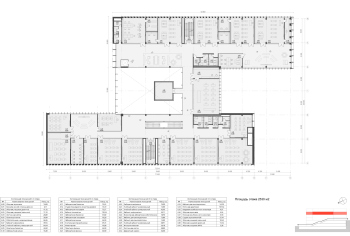 Moscow Gymnasium #1. Layout of the 4th floor plan at elevation 20.400 Copyright: © Sergey Skuratov ARCHITECTS