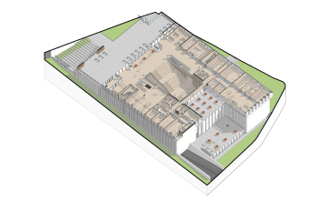 Moscow Gymnasium #1. Axonometry of the 2nd floor Copyright: © Sergey Skuratov ARCHITECTS