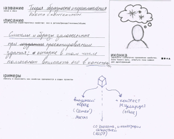 Карточки, заполненные студентами – участниками исследвоания. Исследование «Новый московский стиль». Арх Москва & МАРШ. Показано на выставке Арх Москва 2025 © МАРШ & Арх Москва / куратор: Илья Мукосей, методика: Марат Невлютов и Елена Борисова