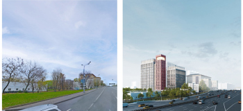 ЖК МИRА. Фотомонтаж. Существующие положение © Kleinewelt Architekten