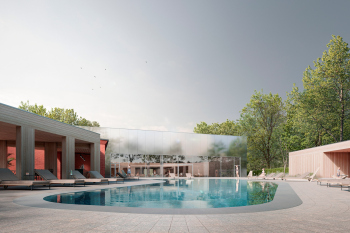 Тверицкие бани. Внутренний двор, вид на термы © DK architects