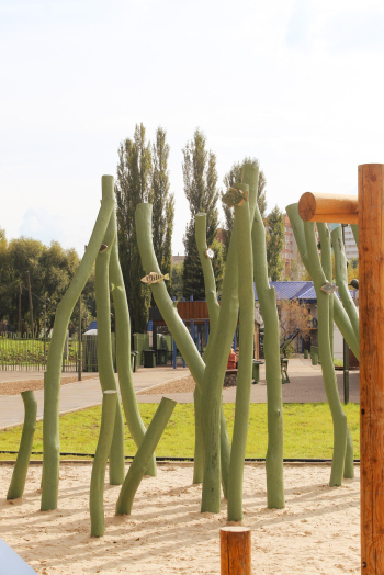 Приозёрный парк «Тёплый берег». Игровая площадка «Рыба в водорослях» Фотография © Анастасия Сухарева / предоставлена Институт развития городов и сел Башкортостана