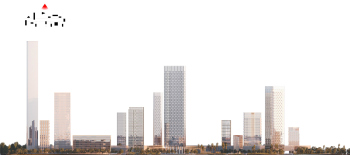 МФК «ЯР ПАРК» 2. Развертка по улице Сибгата Хакимова © Сергей Скуратов ARCHITECTS