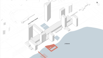 МФК «ЯР ПАРК» 2. Пирс яхт-клуба и лентий бассейн © Сергей Скуратов ARCHITECTS
