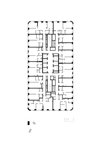 ЖК Amber City. Корпус 4. План типового этажа © Архитектурная мастерская Алексея Ильина