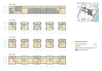 Многофункциональный комплекс на территории Электростанции N2. Этап 2. Корпус 8. Схема планов этажей © ГК «Спектрум»