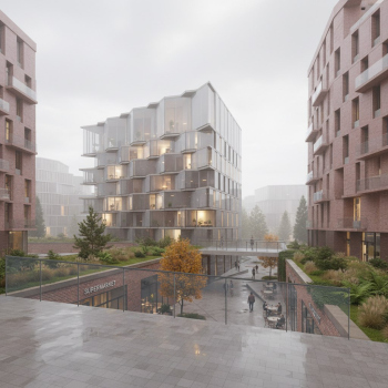 II премия. Проект «Жилой квартал КАФЛЯ в Задворцах» © Авторский коллектив: Татьяна Таратута, Данил Назаров, Ефросиния Паниева