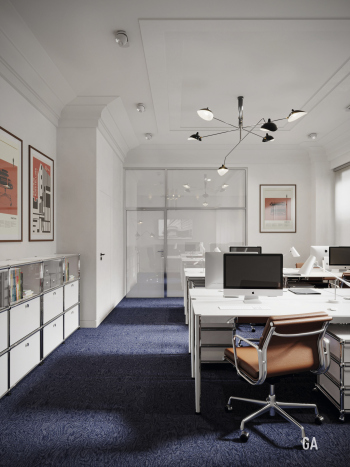 Конкурс на концепции внутренних интерьеров редакционного корпуса газеты «Правда». 2 место © Бюро GA (Ginzburg Architects)