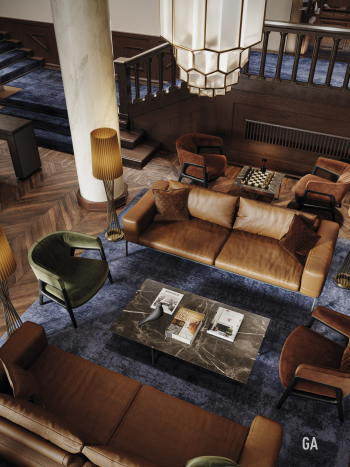 Конкурс на концепции внутренних интерьеров редакционного корпуса газеты «Правда». 2 место © Бюро GA (Ginzburg Architects)