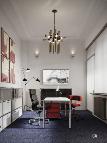 Конкурс на концепции внутренних интерьеров редакционного корпуса газеты «Правда». 2 место © Бюро GA (Ginzburg Architects)