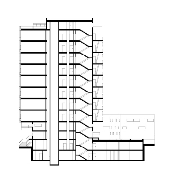 Разрез. Жилой комплекс «Панорама» © АБ Остоженка