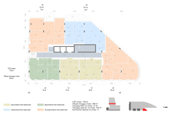 Корпус 1. План 3 этажа. «Дом Спорта», Дружинниковская, 18; проект 2025 © Сергей Скуратов architects / Capital Group