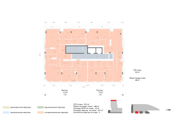 Корпус 3. План 8 этажа. «Дом Спорта», Дружинниковская, 18; проект 2025 © Сергей Скуратов architects / Capital Group