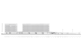 Западный фасад. Дружинниковская ул. Многофункциональный спортивно-развлекательный комплекс с ледовым комплексом, гостиницей и ФОК на Дружинниковской улице, второй вариант 2025 года © Сергей Скуратов Architects
