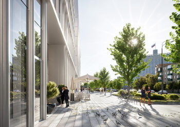 Многофункциональный спортивно-развлекательный комплекс с ледовым комплексом, гостиницей и ФОК на Дружинниковской улице, второй вариант 2025 года © Сергей Скуратов Architects