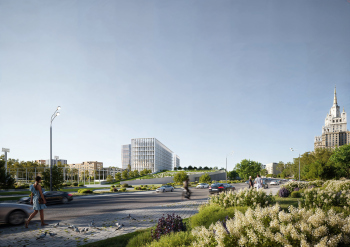 Многофункциональный спортивно-развлекательный комплекс с ледовым комплексом, гостиницей и ФОК на Дружинниковской улице, второй вариант 2025 года © Сергей Скуратов Architects