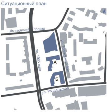 Ситуационный план. Регенерация квартала с театральным и жилым комплексами у Трехгорного вала, 2026 Изображение © Коврига Александр / МАРХИ
