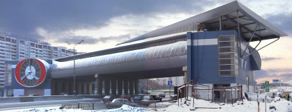 Pedestrian bridge with retail facilities, 91 km MKAD (Moscow Ring Road)