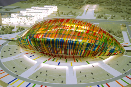 Concept of sports and infrastructure facilities of FIFA World Football Cup in 2018 in Volgograd